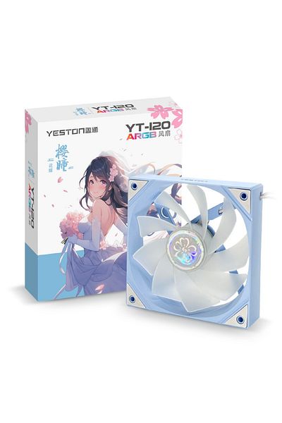 Choice مروحة تبريد هيكل YESTON YT-120 ذات اللون الثابت والإصدار العكسي ZEAGINAL 120x120x25 مم/800~1800RP