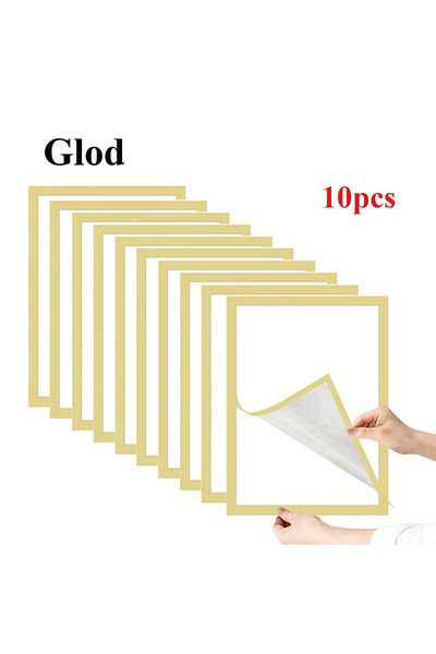 Choice 21x30cm 10PCS Gold 10pcs Rectangular Magnetic Photo Frame A4/A6 Gold Silver Black Self Adhesive No P