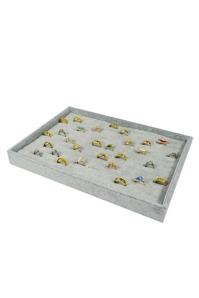 Aydın Decor Local Suede Dipped Gray Ring Box Table