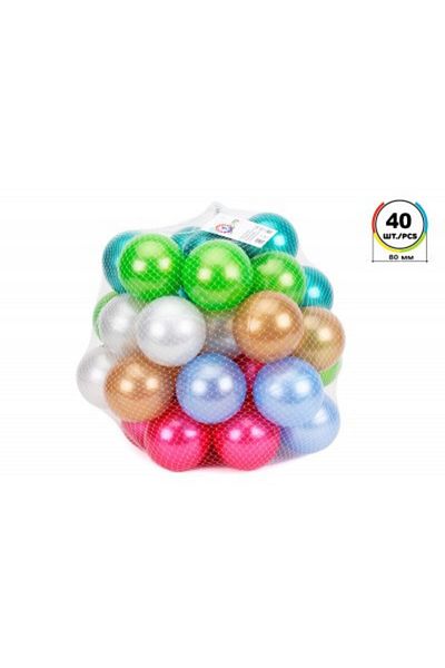 TechNokta Set of 80 mm TechnoK pearlescent balls, for play center, 40 pieces