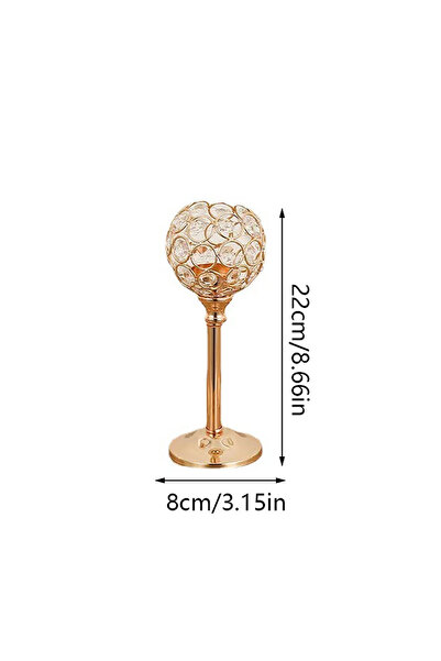 Choice حامل شموع كريستالي عتيق 02، حامل شموع ذهبي صغير، قطعة مركزية للطاولة، ...