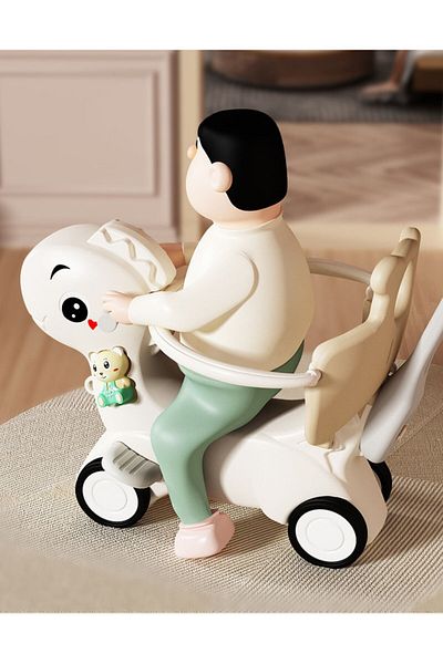 FULLJOY Rocking Toy with Backrest for Toddlers with Detachable Balance Board and Music 3*1, 68*39*72 cm