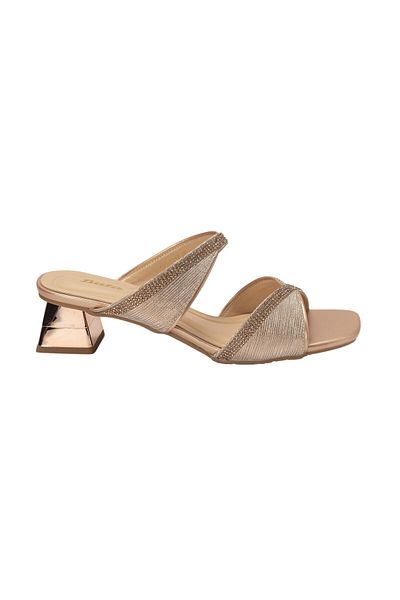 BATA Elegant Slip-On Block Heels with Shimmer Detail