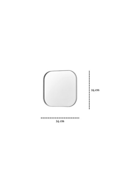 Leila Home Square Mirror Wall Accessory - Presentation Rack Silver (Multi-Purpose) 24X24Cm