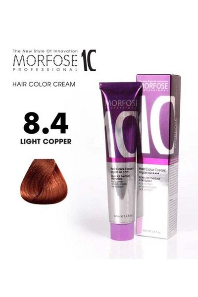 Morfose Morfose 10 Hair Color Cream with Argan Oil 8.4 Light Copper 100ml
