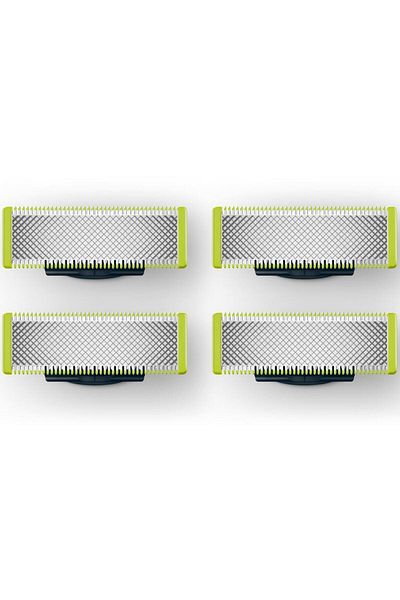 Philips OneBlade QP240/50 replacement blade kit 4 blades, compatible with OneBlade and OneBladePro, Green