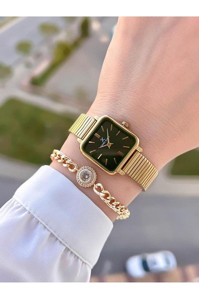 Daniel Klein Steel Cord Angular Case 2 Years Warranty Women Wrist Watch with Bracelet Gift Bfg.10835.5
