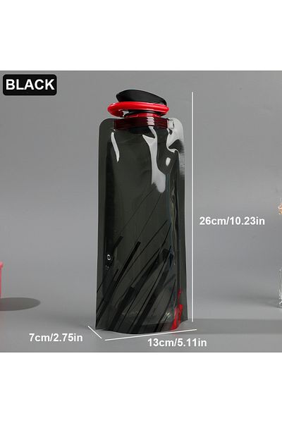 Choice 0.7l Black Outdoor Cycling Sports Water Bottle - Mountaineering Portable Water Cup - Pe Plastic Fold
