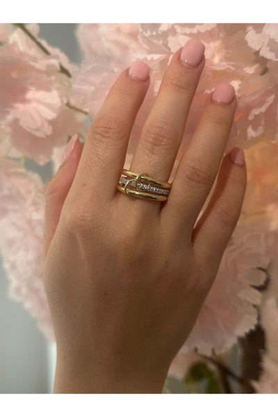 YENGEÇ Üçlü Taşlı Yüzük