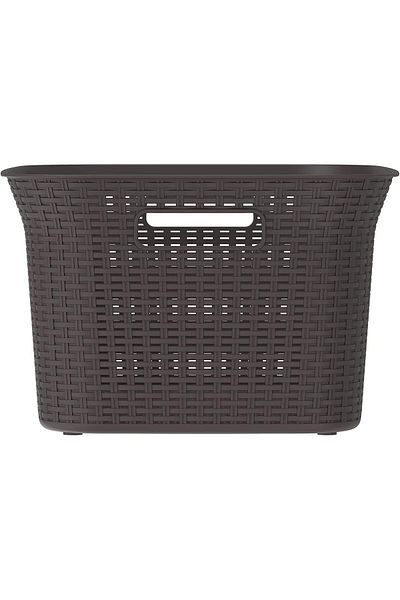 COOYA 50L Laundry Baskets with Handles, Lightweight Convenient, Ventilated Design, for Bathroom(Black)