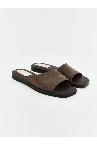 LC Waikiki Lcw Steps Brown Suede Look Women's Slippers