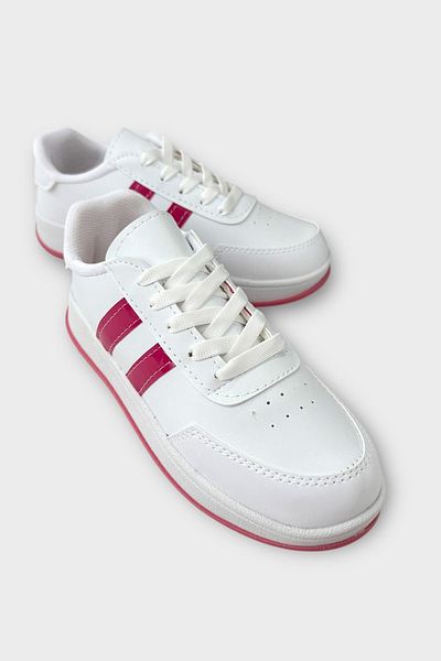 Liger Unisex Flat Light Sole Casual Sneaker Παπούτσια ΛΕΥΚΟ - ΦΟΥΣΙΑ