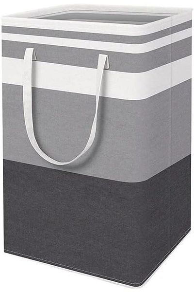 COOYA Large Grey Laundry Basket with Handles - Durable, Collapsible, for Bedroom, Bathroom, or Dorm