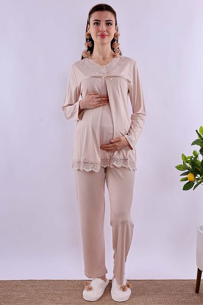 ByLohusa Effortt Brown Maternity Pajama Set