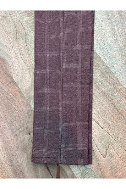 WKM Ανδρικό καλοκαιρινό καρό υφασμάτινο παντελόνι με λεπτή εφαρμογή Lycra μέχρι τον αστράγαλο