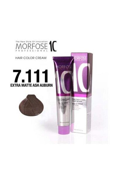 Morfose Morfose 10 Extra Matt Ash Blonde Hair Color Cream - Enriched with Argan Oil & Natural Oils, 100ml