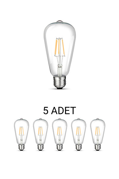 Cata CT-4353 ST64 Rustik Led Ampul 8W Beyaz Işık - 5 li Paket