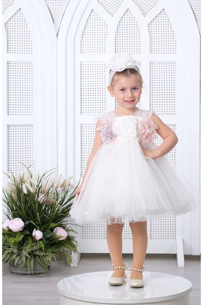 Via Bambino Baby Dress in White 3166