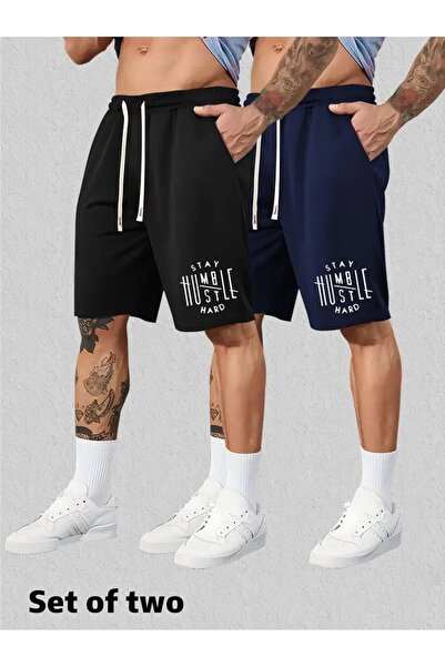 MOY TEKSTİL PACHET DE 2 Pantaloni scurți confortabili pentru bărbați K croial...