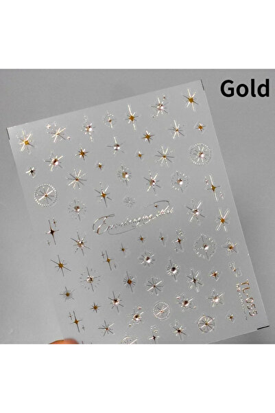 NAILFYOU L055 قطعة واحدة من ملصقات الأظافر الفضية 5D المعدنية الصغيرة ملصقات ...