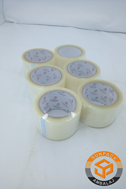 Royal Tape Koli Bandı 70mm X 100m Hotmelt Şeffaf (6 ADET) - Güçlü Yapışkanlı Koli Bandı