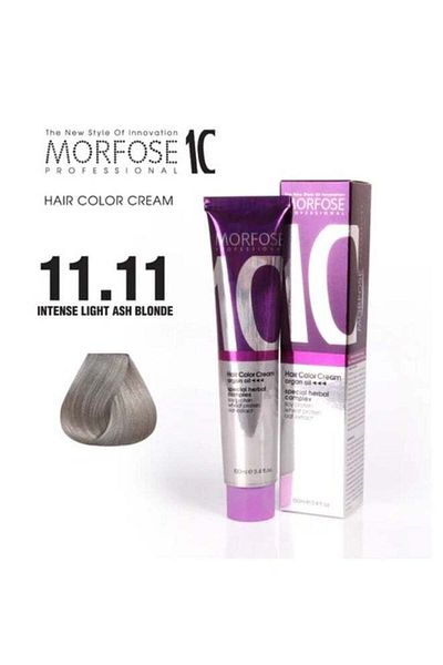 Morfose Morfose 10 Hair Color Cream 11.11 with Argan Oil 100ml - Luxurious Extra Light Ash Blonde