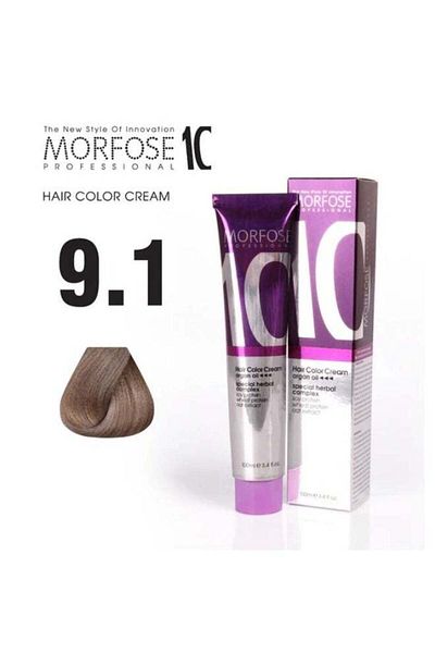 Morfose MORFOSE 10 Hair Color Cream with Argan Oil 9.1 Light Ash Blonde