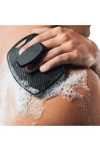 Choice Black 1pc Soft Silicone Exfoliating Brush Rub Back Brush Body Cleansing Scrubber Brush Shower Gentle