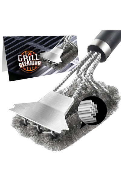 Choice فرشاة ومكشطة شواء آمنة من LMETJMA بمقبض فاخر، فرشاة تنظيف الشواية مقاس...