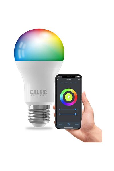 Calex Calex smart RGB LED bulb, Wi-Fi, Bluetooth, A60, E27, 9.4W, 806 lm, dimmable, white and colored light