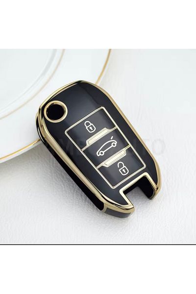 YıldızTuning Peugeot 408 Black-Gold Switch Case Cover