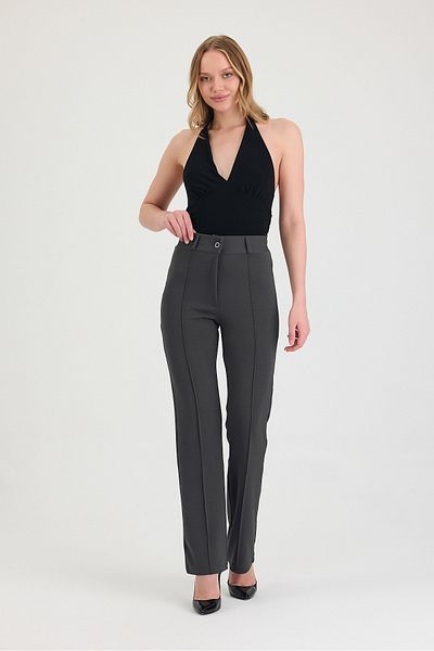 Livik Anthracite Çimalı Women's Shabby Super High Shabby Palazzo Pants