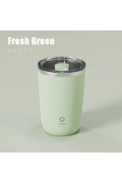 Choice Fresh Green Magnetic Automatic Mixing Cup, 304 Stainless Steel Rechargeable Portable Coffee Cup, Aut