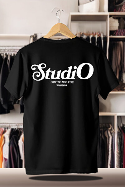 SELF CONTROL Βαμβακερό Oversize εμπριμέ Unisex Μαύρο T-shirt Wrst Studio