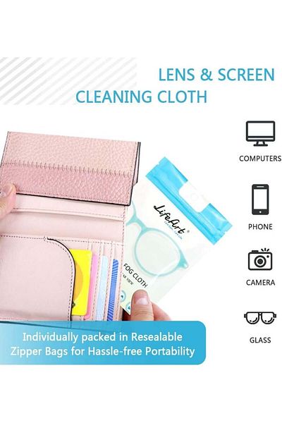 Lifeart kanvas Set of 30 LifeArt glasses cleaning cloths, suede, beige, 15 x 14.4 cm