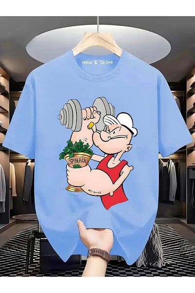 New Shine Μπλουζάκι Popeye Popeye Printed Large Size Oversize T-Shirt