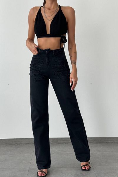 Joana Mazie Black Regular Fit Jeans