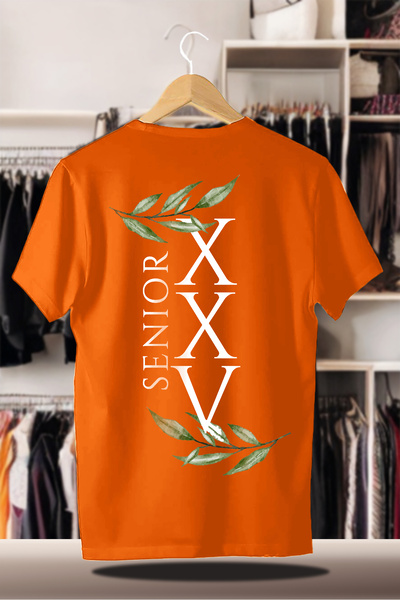 C&C OKULCUNUZ Pamuk pakovanja Oversize kroj Štampano uniseks narandžasta T-shirt