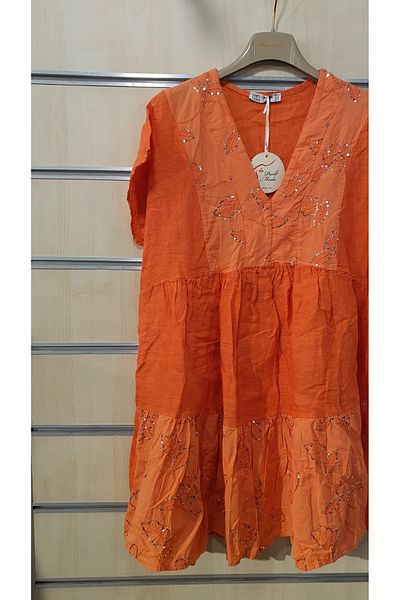 Park Moda Sequin Short Linen Dress