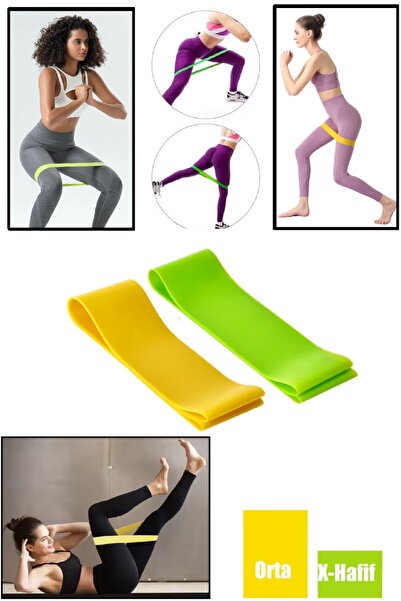 GUS Company 2'li Set Direnç Bandı 60 Cm (X-HAFİF - ORTA) Pilates Egzersiz Yog...