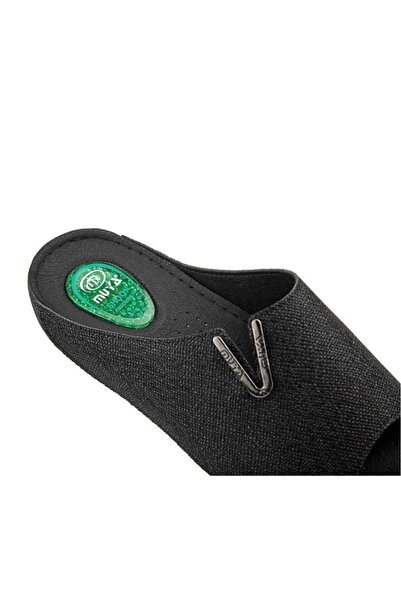 Muya Mena 32219-581 Жіночі тапочки з гелевою підошвою та анатомічною підошвою, повністю чорні, розмір 36-40