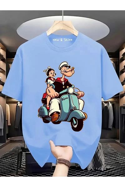 New Shine Μπλουζάκι Popeye Popeye Printed Large Size Oversize T-Shirt