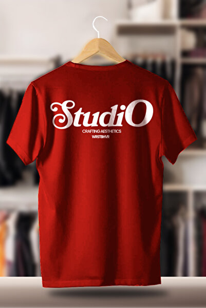 SELF CONTROL Бавовняна оверсайз футболка з принтом, унісекс, червона, Wrst St...