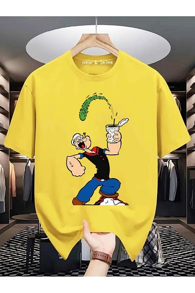 New Shine Μπλουζάκι Popeye Popeye Printed Large Size Oversize T-Shirt