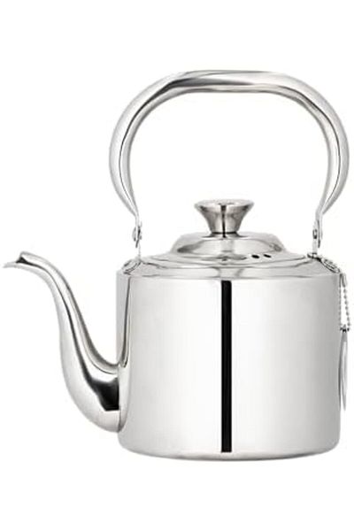 ALSAIF 2L Saif Teapot, durable and elegant, ideal for serving tea and other teas. Silver color.