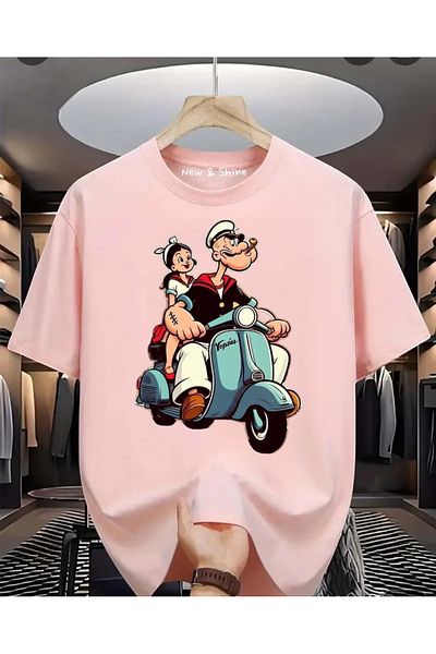 New Shine Μπλουζάκι Popeye Popeye Printed Large Size Oversize T-Shirt