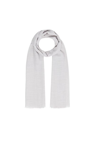 ipekevi Silver Plain Cotton Silk Shawl