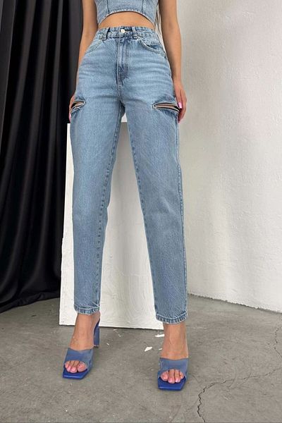 Joana Blugi Mom Fit Albastri Alianna