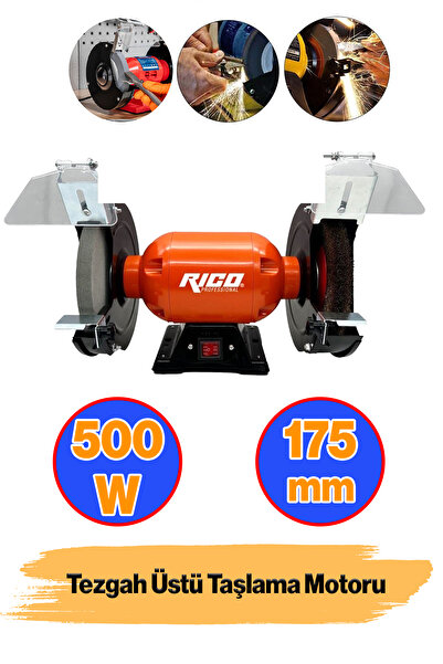 Rico Elektrikli Bıçak Kesici Bileme Taş Motoru 175 mm Zımpara 500 W Rico Taşl...
