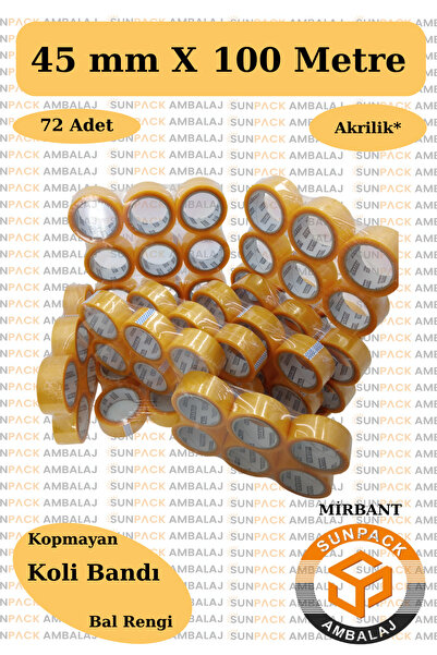 MİR BANT Akrilik Koli Bandı 45mm X 100m Bal Rengi (72 Adet) - Kopmayan Güçlü ...